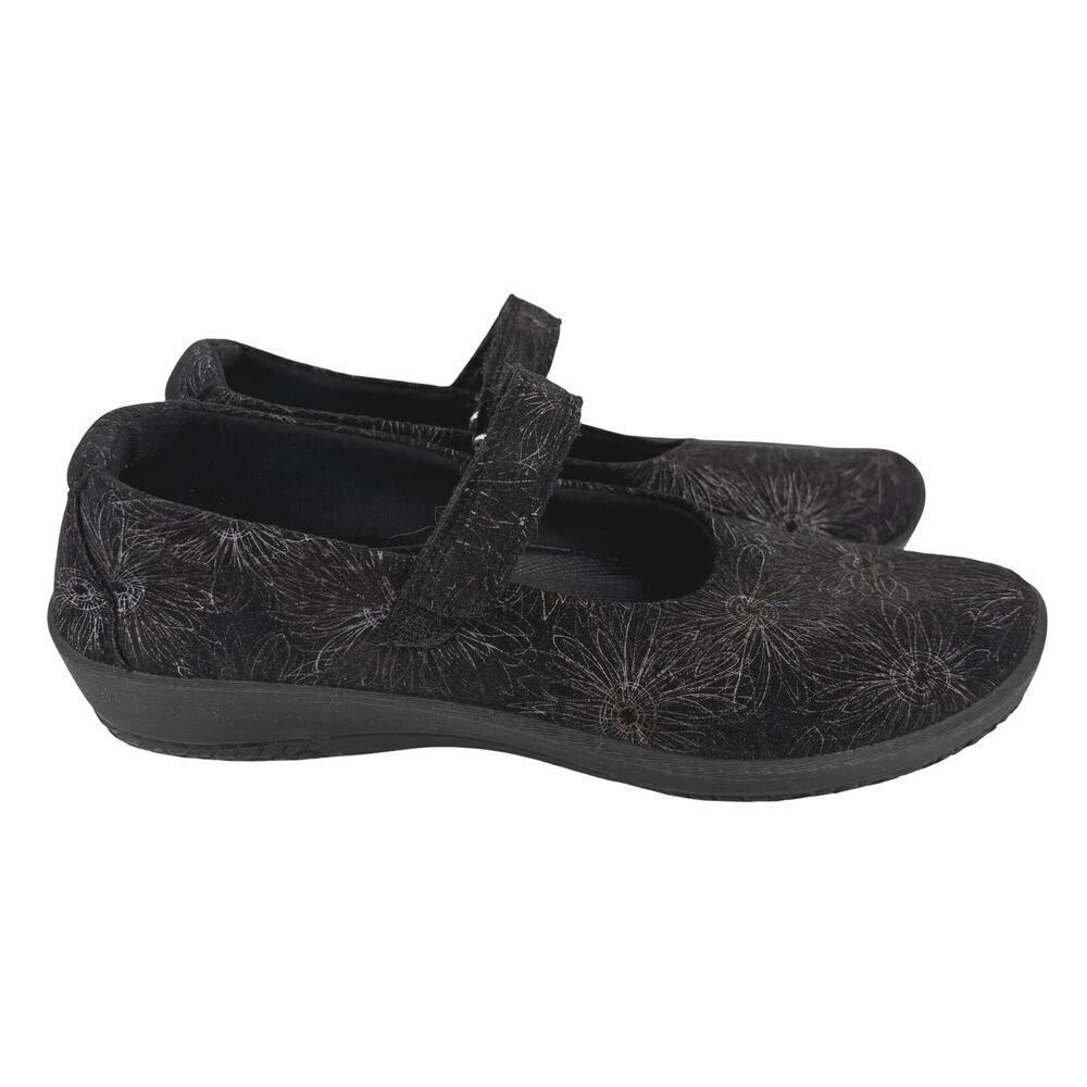 Arcopedico L45 Mary Jane Flat Loafer Size EU 42 Black Floral Lytech Lightweight